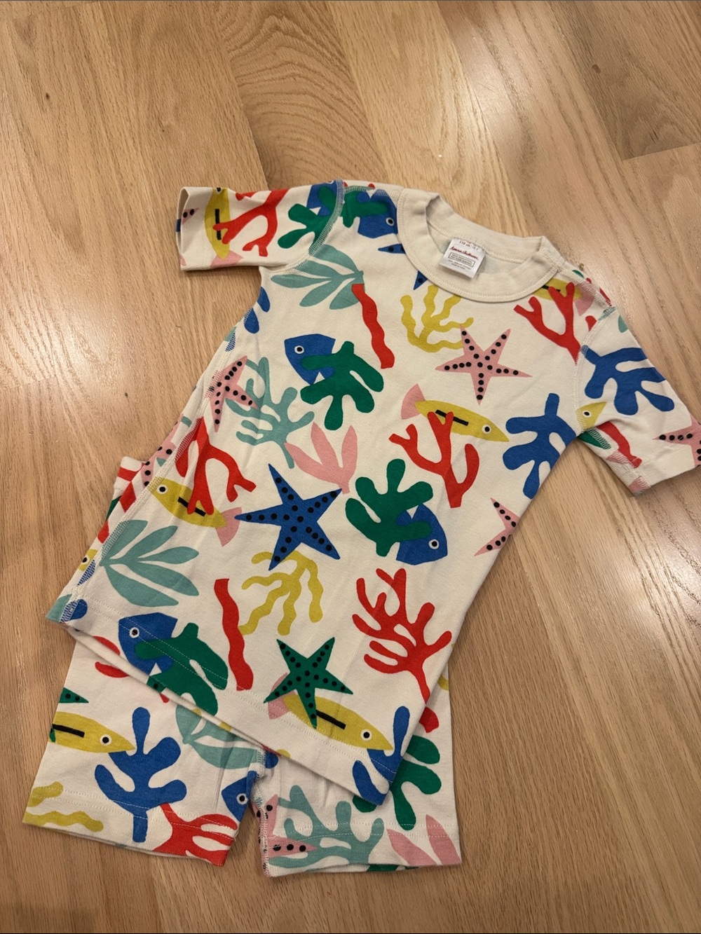 Hanna Andersson | Sea Life Pajama Set - Cream with Blue, Green, Red & Yellow